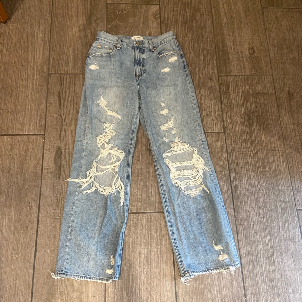 Pistola High Rise Straight Leg Distressed Jeans